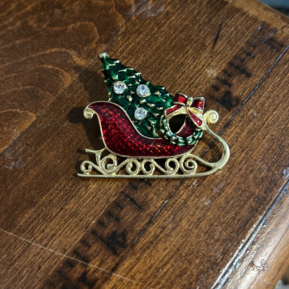 Eisenburg Ice Christmas Sleigh Brooch